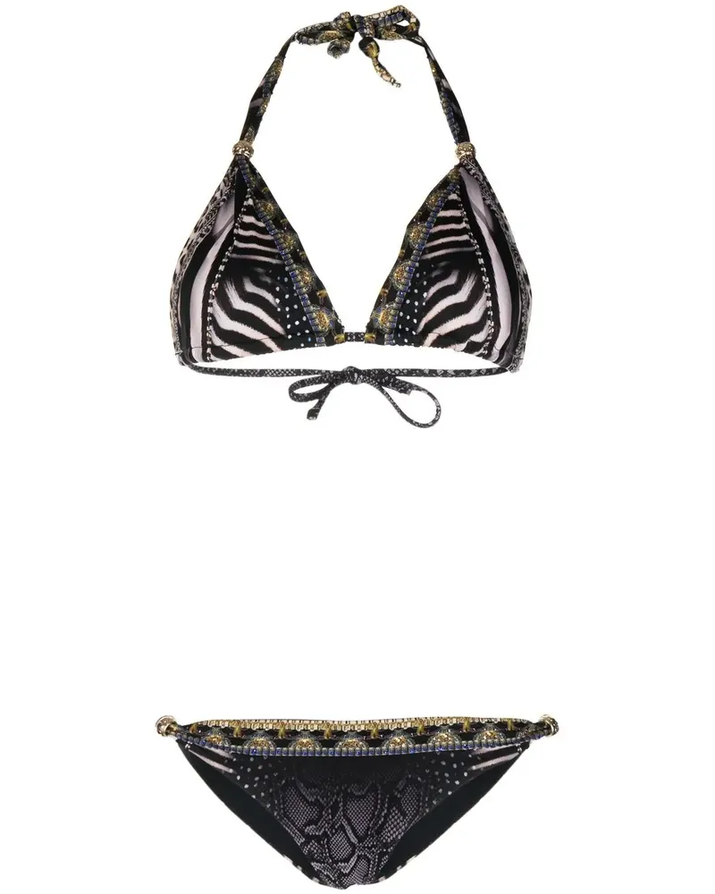 Camilla Bikini mit Animal-Print - Schwarz Schwarz