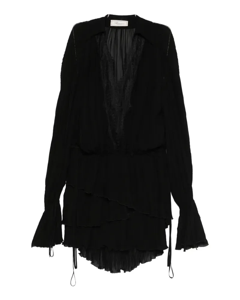 Blumarine lace-trim mini dress - Schwarz Schwarz