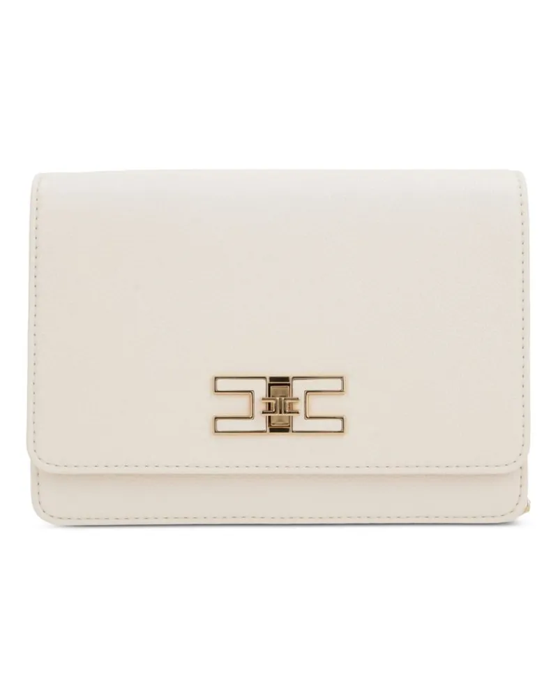 Elisabetta Franchi Schultertasche mit Groumette-Kette - Weiß Weiß