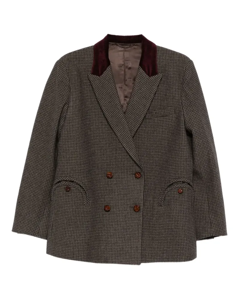 Blazé Milano Doppelreihiger Blazer mit Cordkragen - Braun Braun