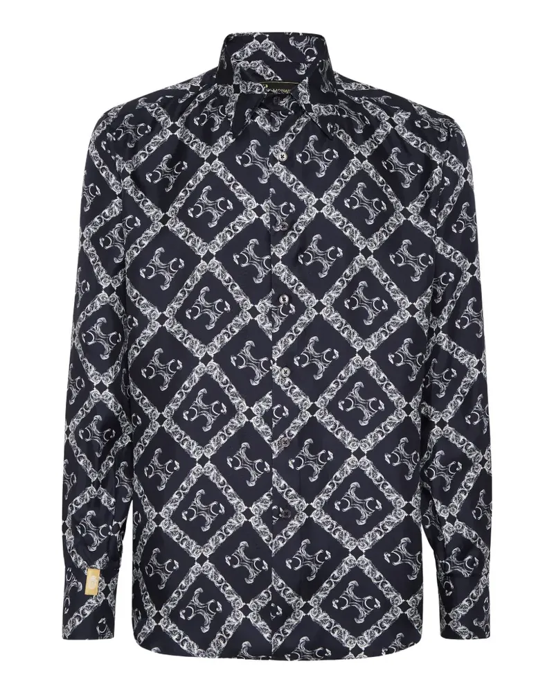 Billionaire Hemd mit Monogramm-Print - Blau Blau