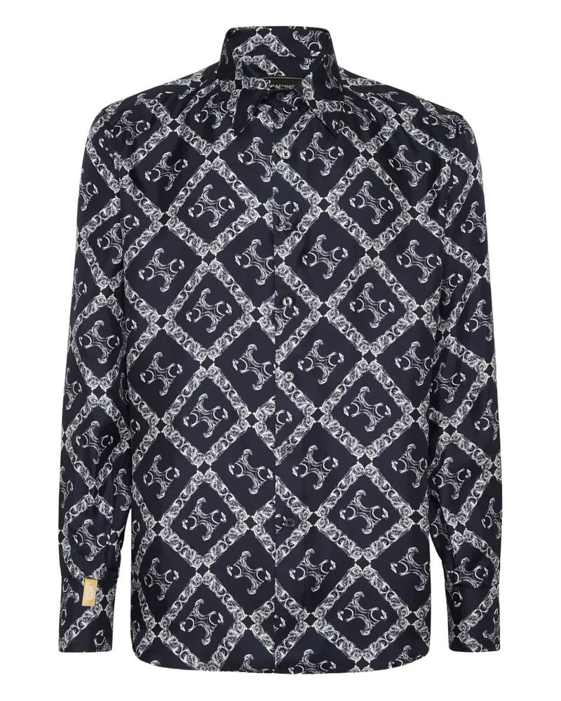 Billionaire Hemd mit Monogramm-Print - Blau Blau