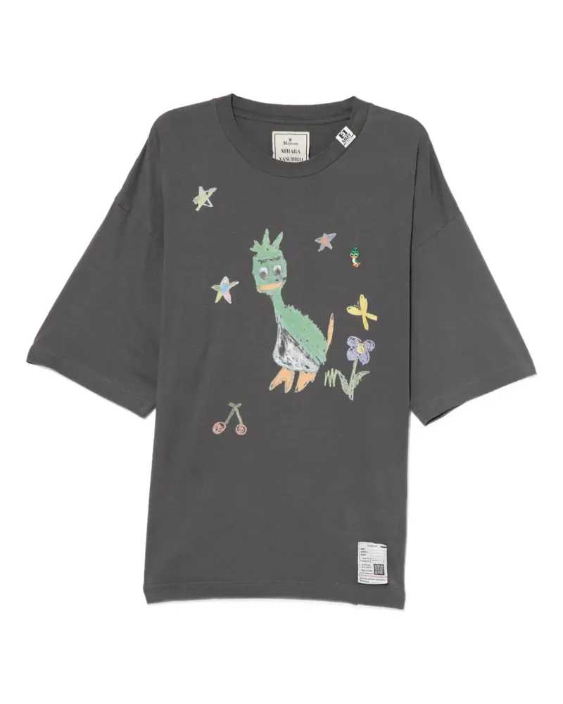 MIHARAYASUHIRO T-Shirt mit grafischem Print - Grau Grau