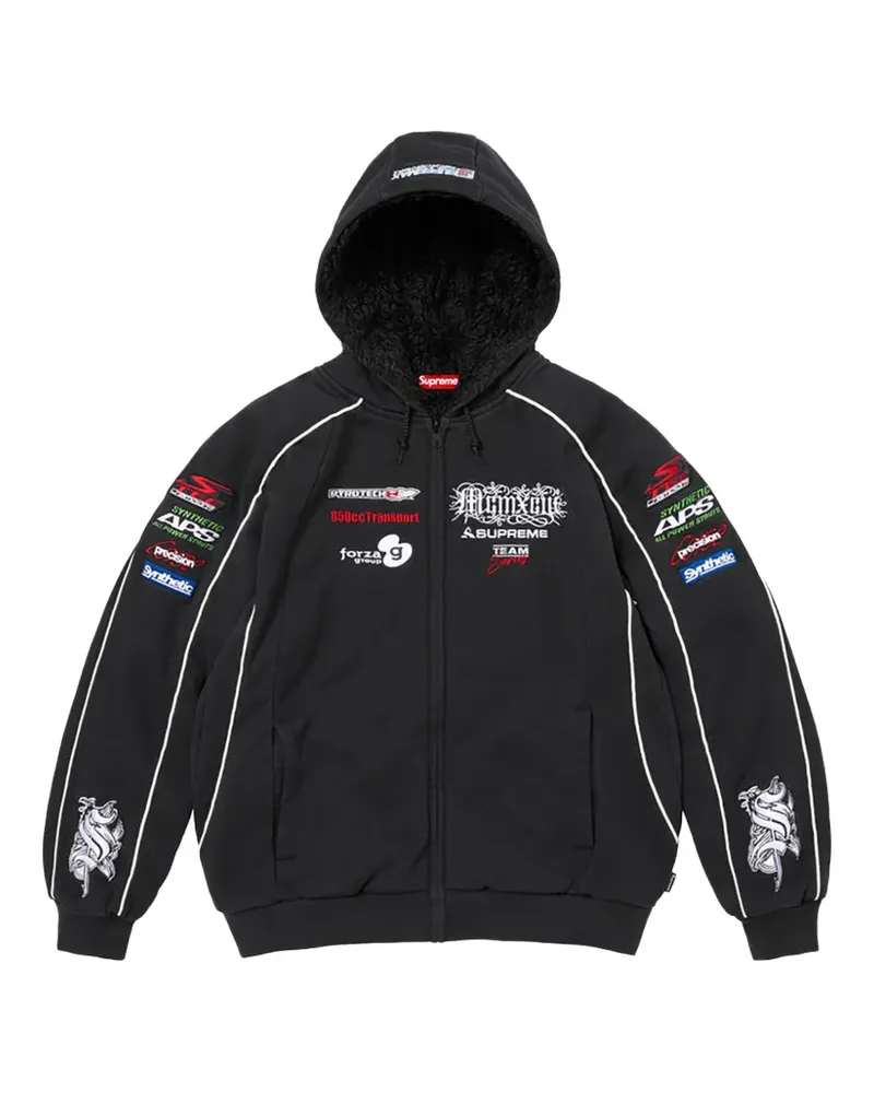 Supreme Being Racing Kapuzenjacke mit Logo-Patch - Schwarz Schwarz
