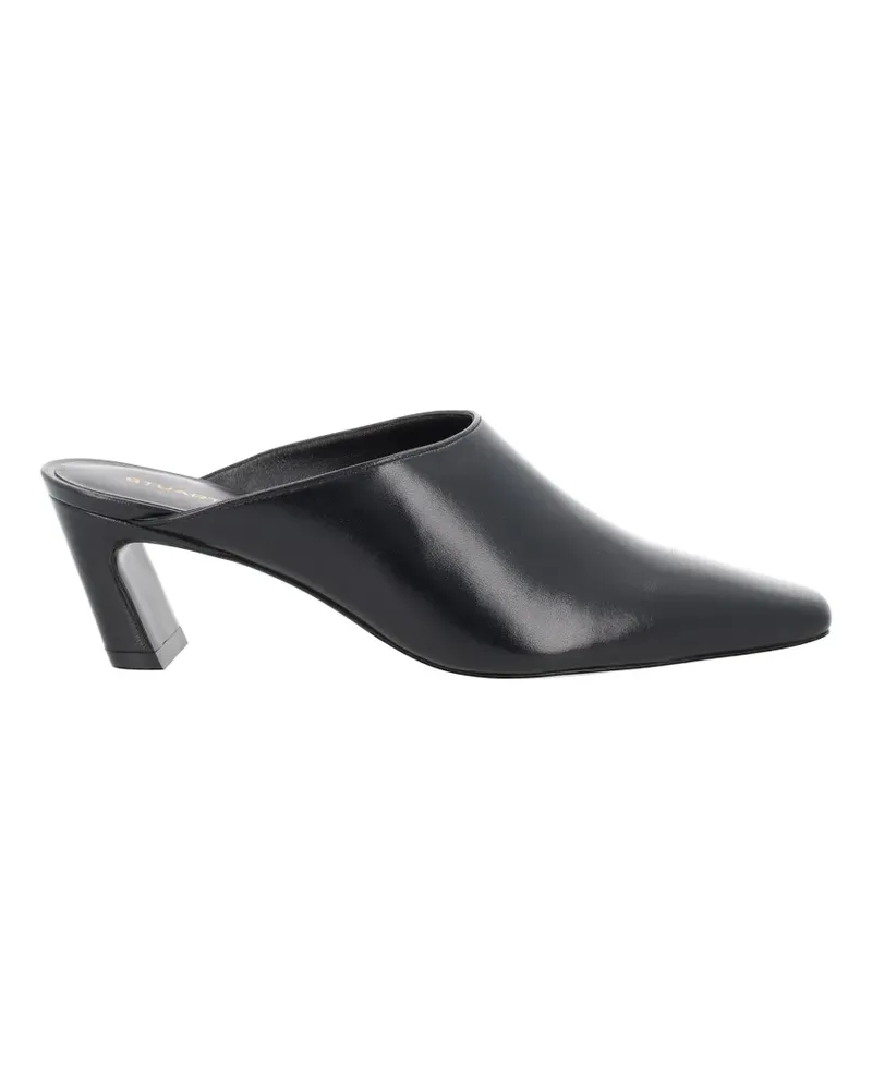Stuart Weitzman Stassi square-toe leather mules - Schwarz Schwarz