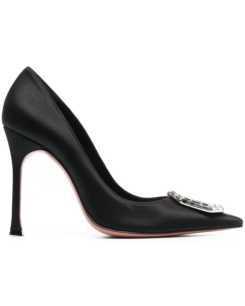 Amina Muaddi Pumps mit Kristallen - Schwarz Schwarz