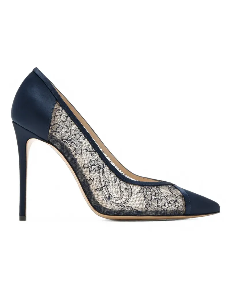 Andrea Wazen Nora Pumps aus Spitze - Blau Blau