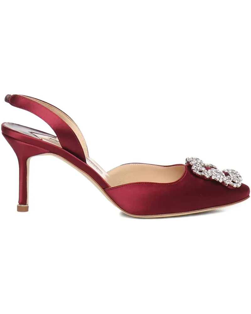 Manolo Blahnik Slingback-Pumps mit Kristallen 70mm - Rot Rot