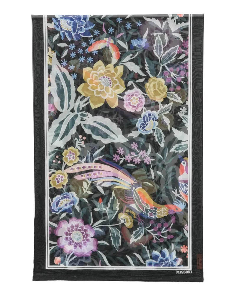 Missoni floral-print bird-motif scarf - Schwarz Schwarz