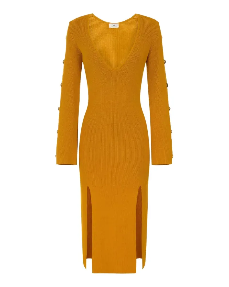 Elisabetta Franchi knit dress with jewel buttons - Gelb Gelb