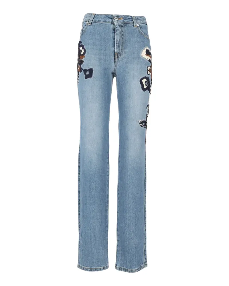 Ermanno Scervino embroidered straight-leg jeans - Blau Blau