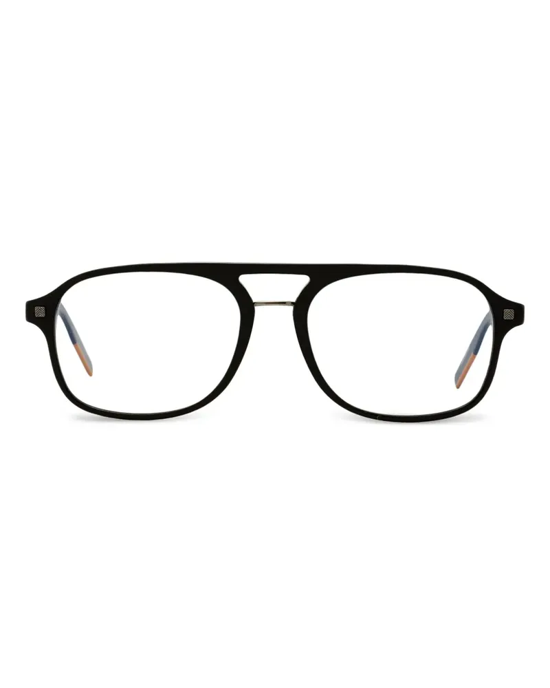 Ermenegildo Zegna 5137 Brille mit eckigem Steg - Schwarz Schwarz