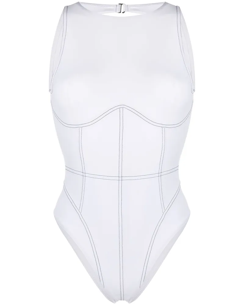 Noire Swimwear Rückenfreier Badeanzug - Weiß Weiß