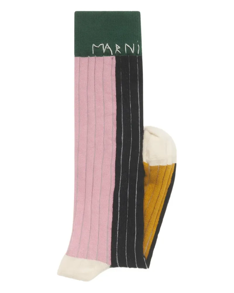 Marni ribbed knee-high socks - Rosa Rosa