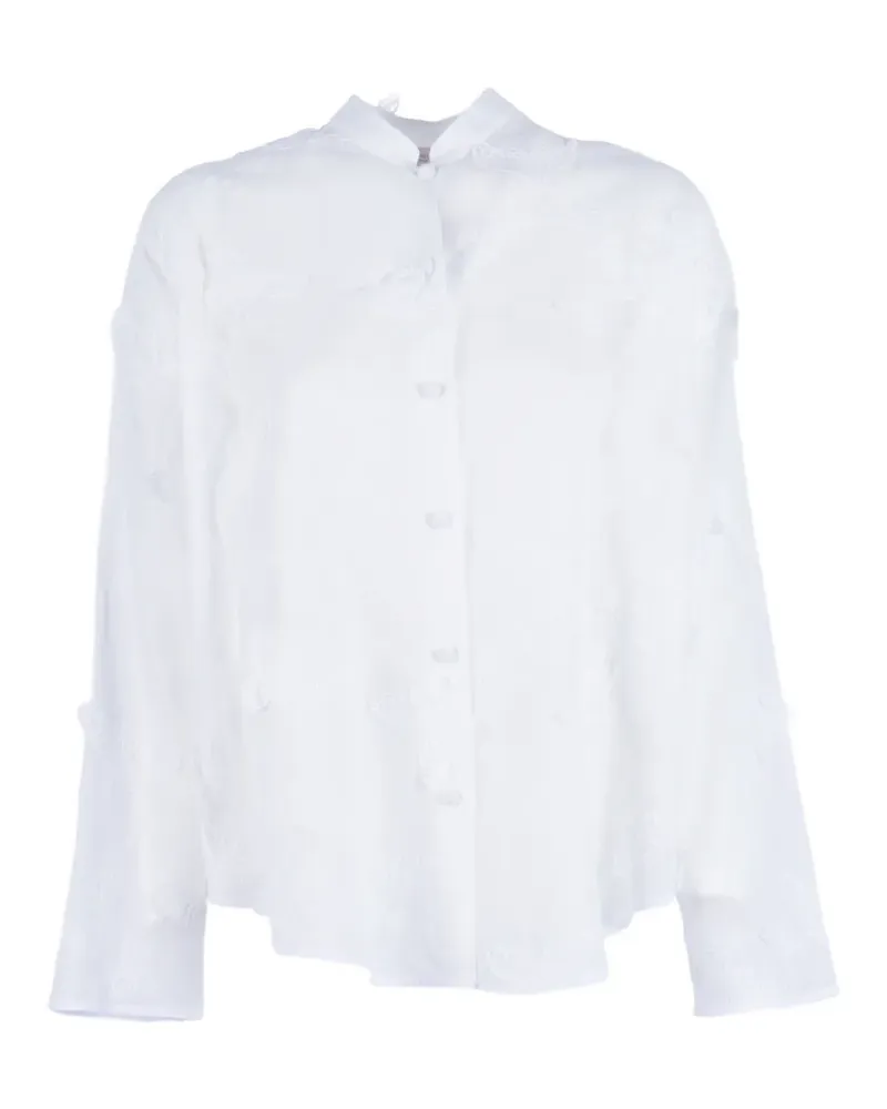 MAZZARELLI butterfly-appliqué shirt - Weiß Weiß