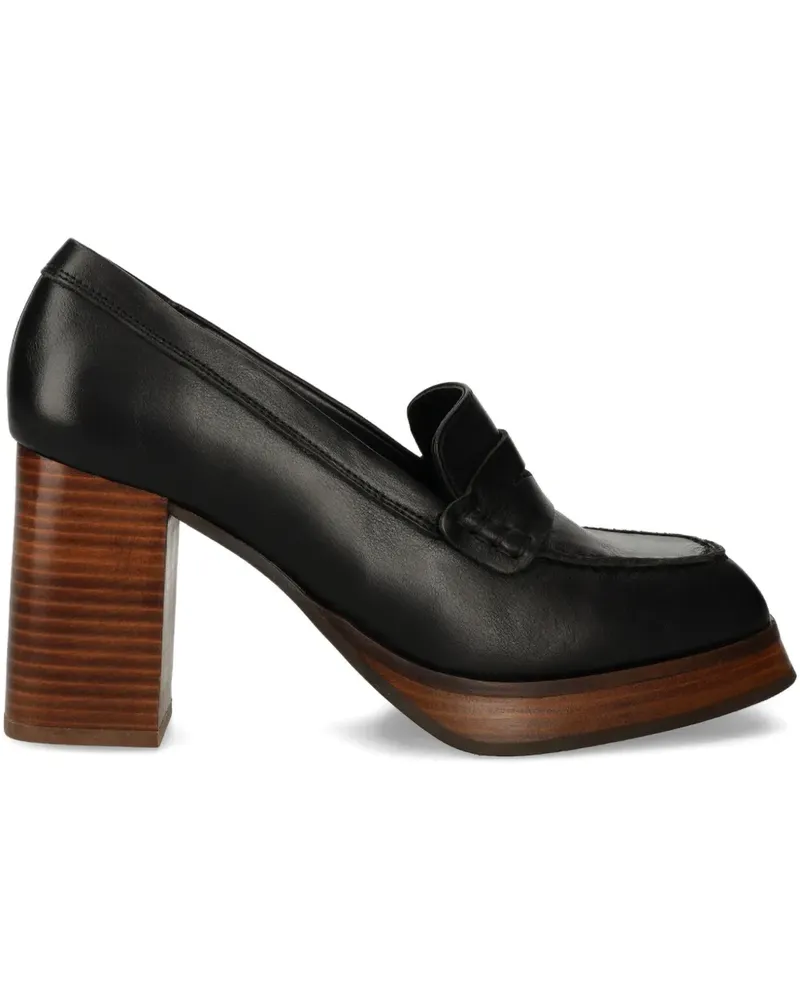 Alohas Penny-Pumps mit Blockabsatz 90mm - Schwarz Schwarz