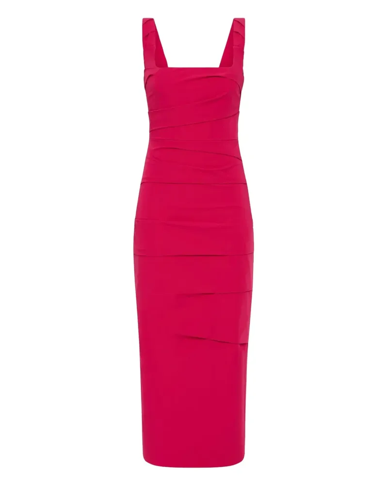 Rachel Gilbert Drapiertes Anna Midikleid mit eckigem Ausschnitt - Rosa Rosa