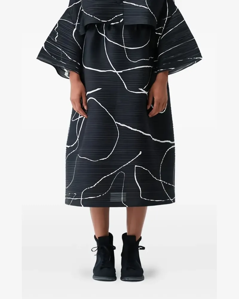 Issey Miyake Pause pleated midi skirt - Schwarz Schwarz