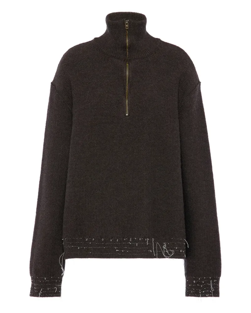 Maison Margiela Pullover mit Reißverschluss - Braun Braun