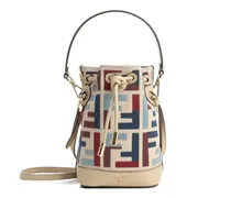 Mon Tresor FF-embroidered bucket bag - Nude