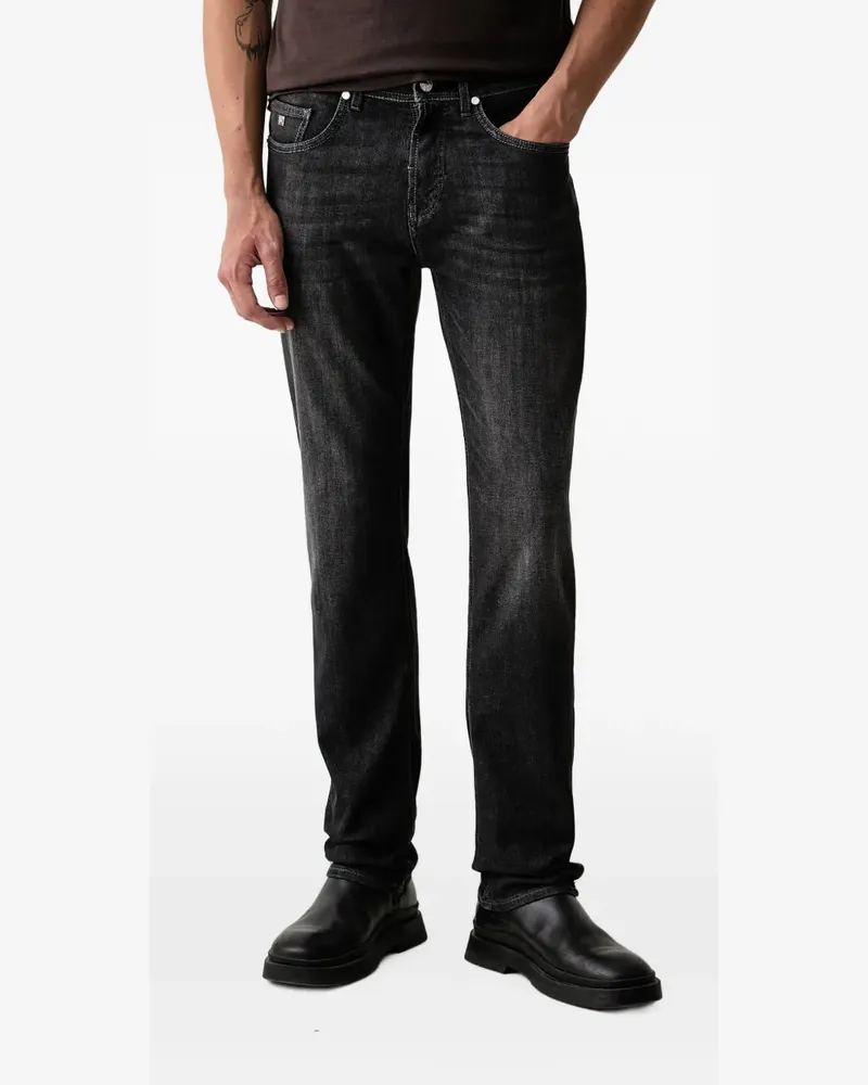 Karl Lagerfeld Ausgeblichene Straight-Leg-Jeans - Schwarz Schwarz