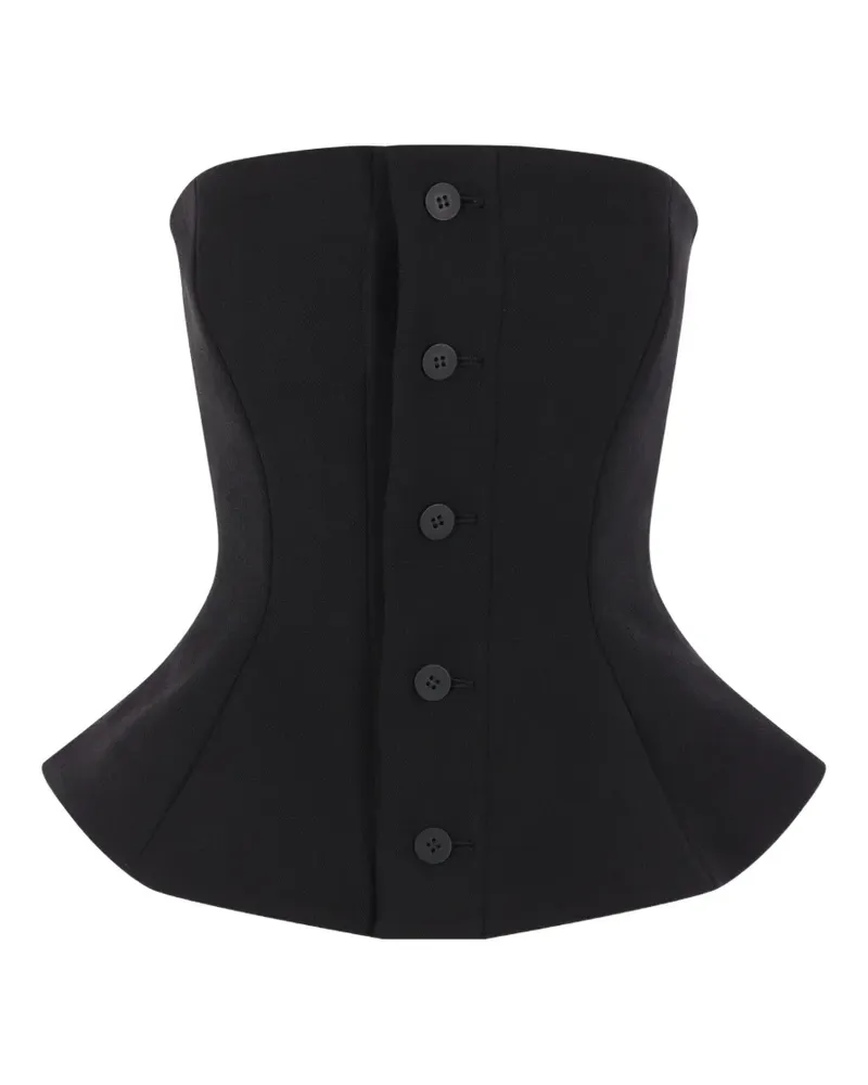 Issey Miyake Arms buttoned bustier top - Schwarz Schwarz