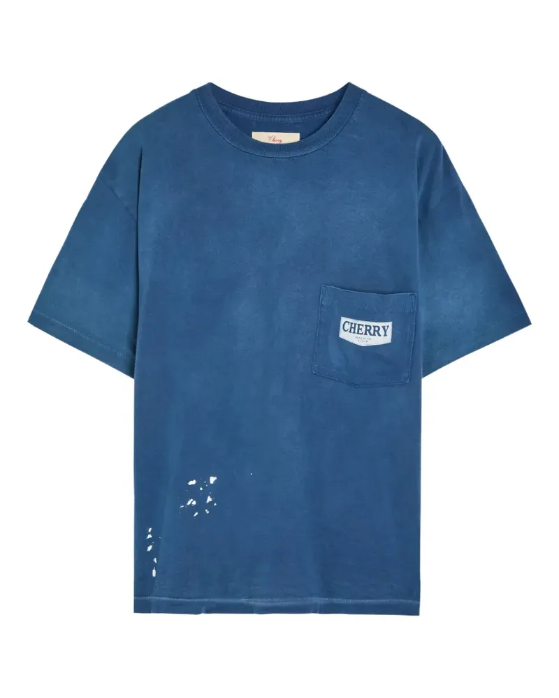 CHERRY LA Chevron T-Shirt mit Farbklecks-Print - Blau Blau