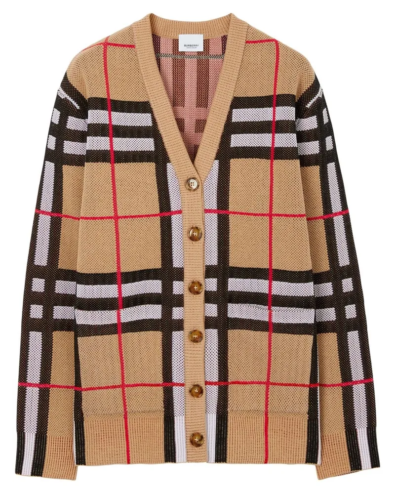 Burberry Cardigan mit Check - Nude Nude