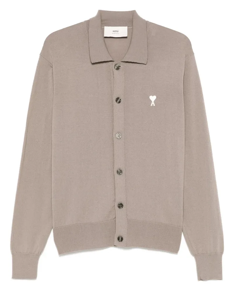 AMI Paris Cardigan mit Ami de Coeur-Motiv - Nude Nude