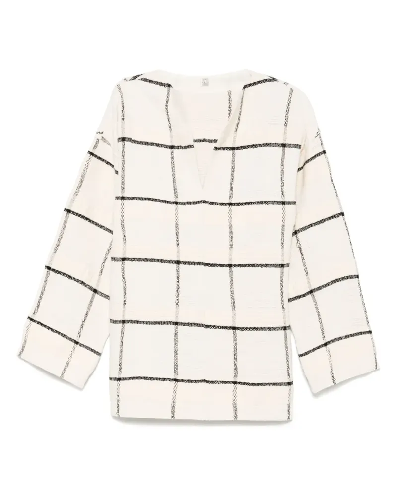 Totême Tunika mit Windowpane-Karo - Nude Nude