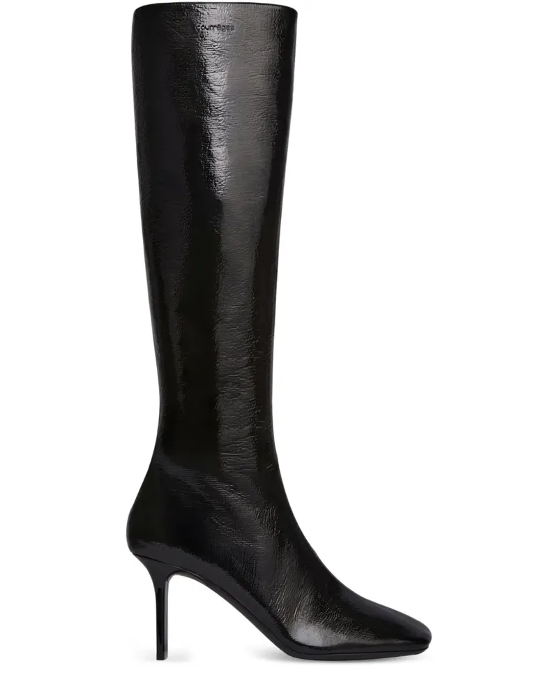 Courrèges Kniehohe Stiefel mit eckiger Kappe - Schwarz Schwarz