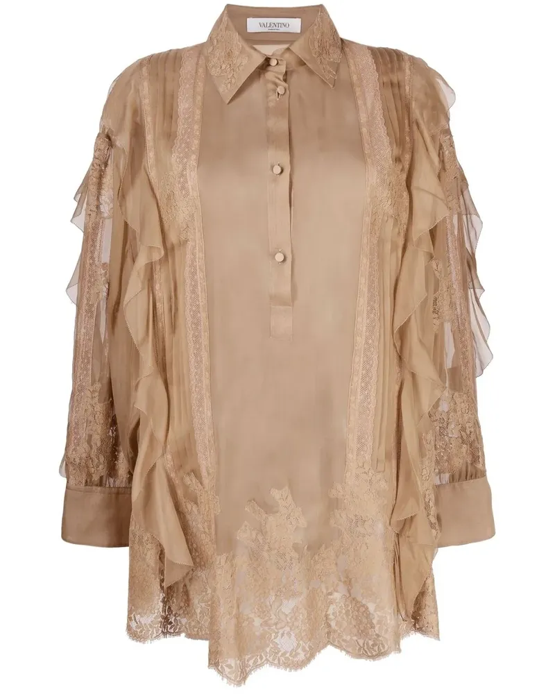 Valentino Garavani Bluse mit Rüschen - Nude Nude