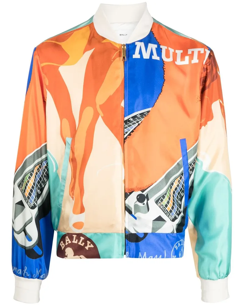 Bally Bomberjacke mit grafischem Print Orange