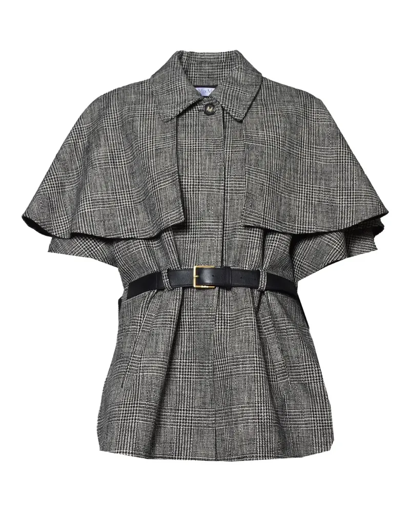 Max Mara Pavetta Prince of Wales check belted cape - Grau Grau