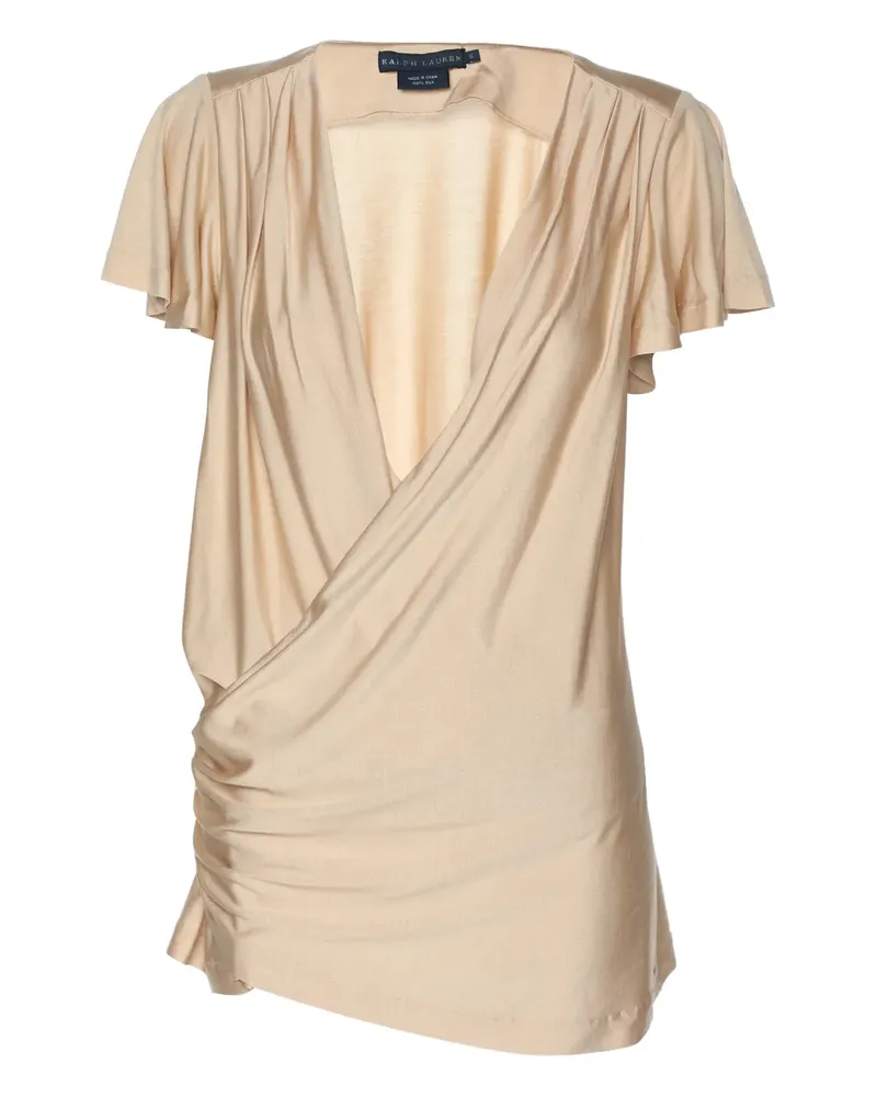 Ralph Lauren draped silk blouse - Nude Nude