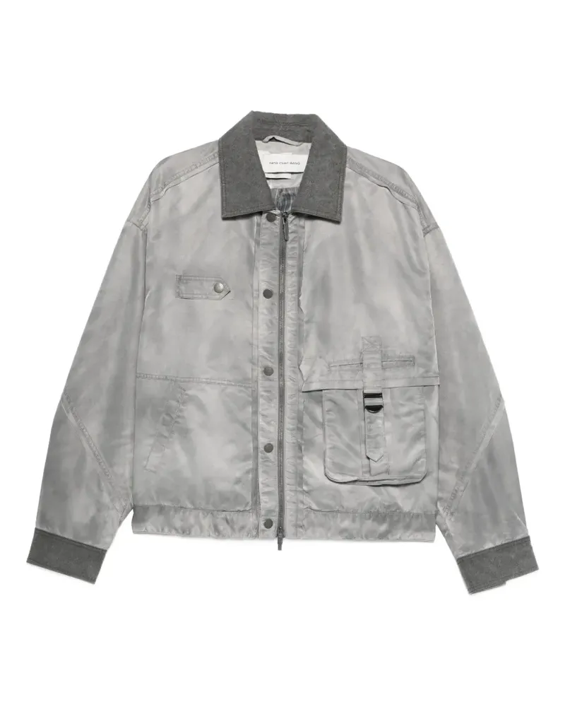 Feng Chen Wang button-detail bomber jacket - Grau Grau