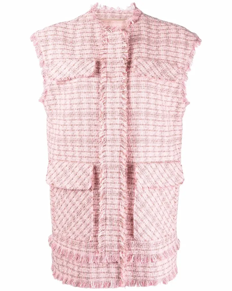 MSGM Tweed-Weste - Rosa Rosa