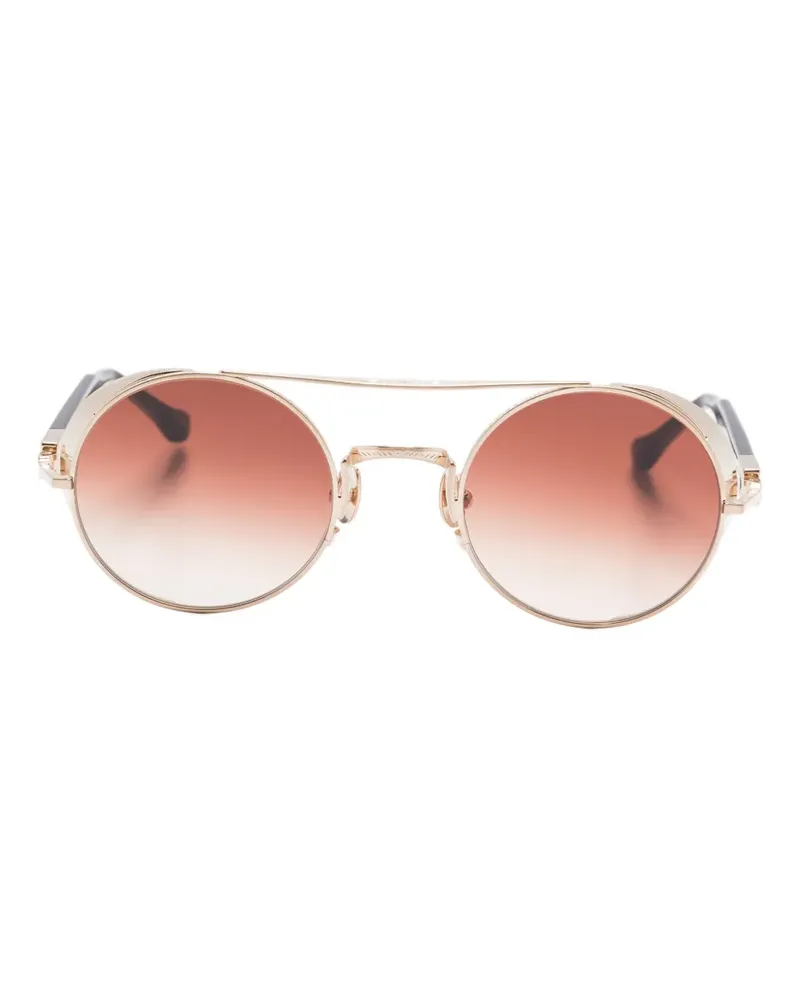 MATSUDA Sonnenbrille mit rundem Gestell - Schwarz Schwarz