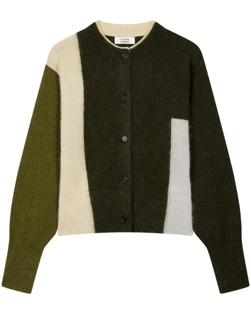STUDIO TOMBOY Cardigan in Colour-Block-Optik - Grün Grün