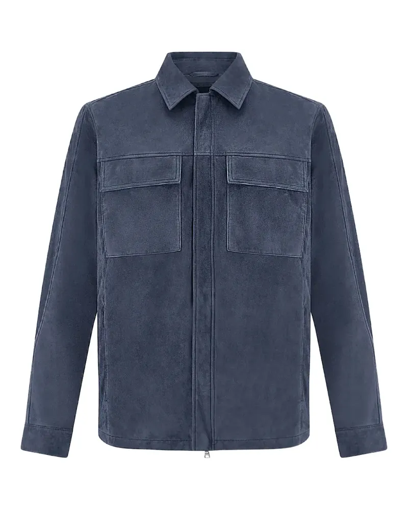 Paul & Shark Aqualeather Wildlederjacke - Blau Blau