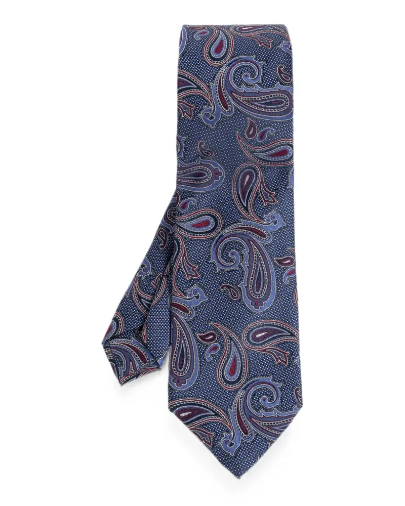 Etro Seidenkrawatte mit Paisleymuster - Blau Blau