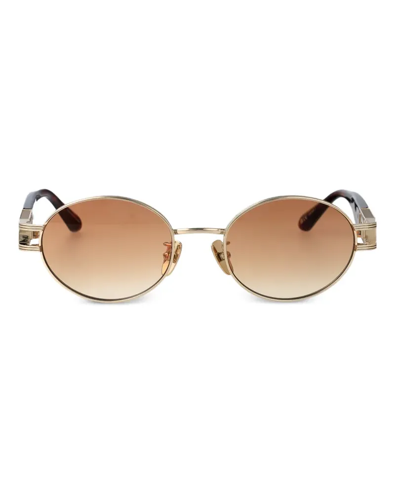 Linda Farrow Phoebe Sonnenbrille aus rundem Titan - Gold Gold