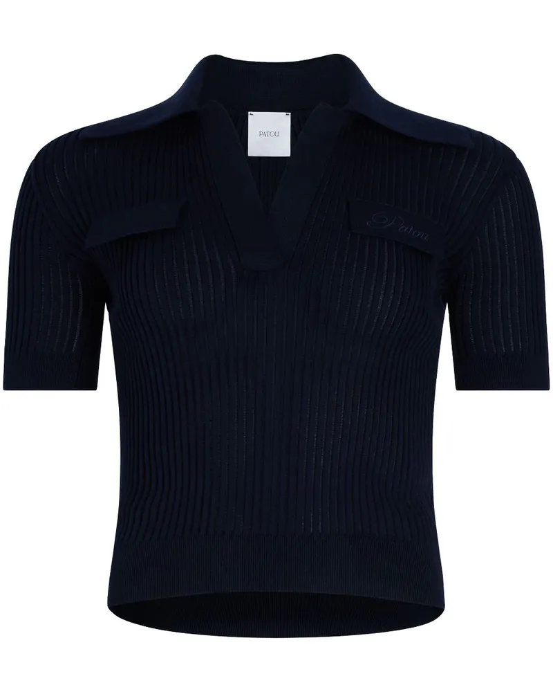 Patou Poloshirt aus geripptem Strick - Blau Blau