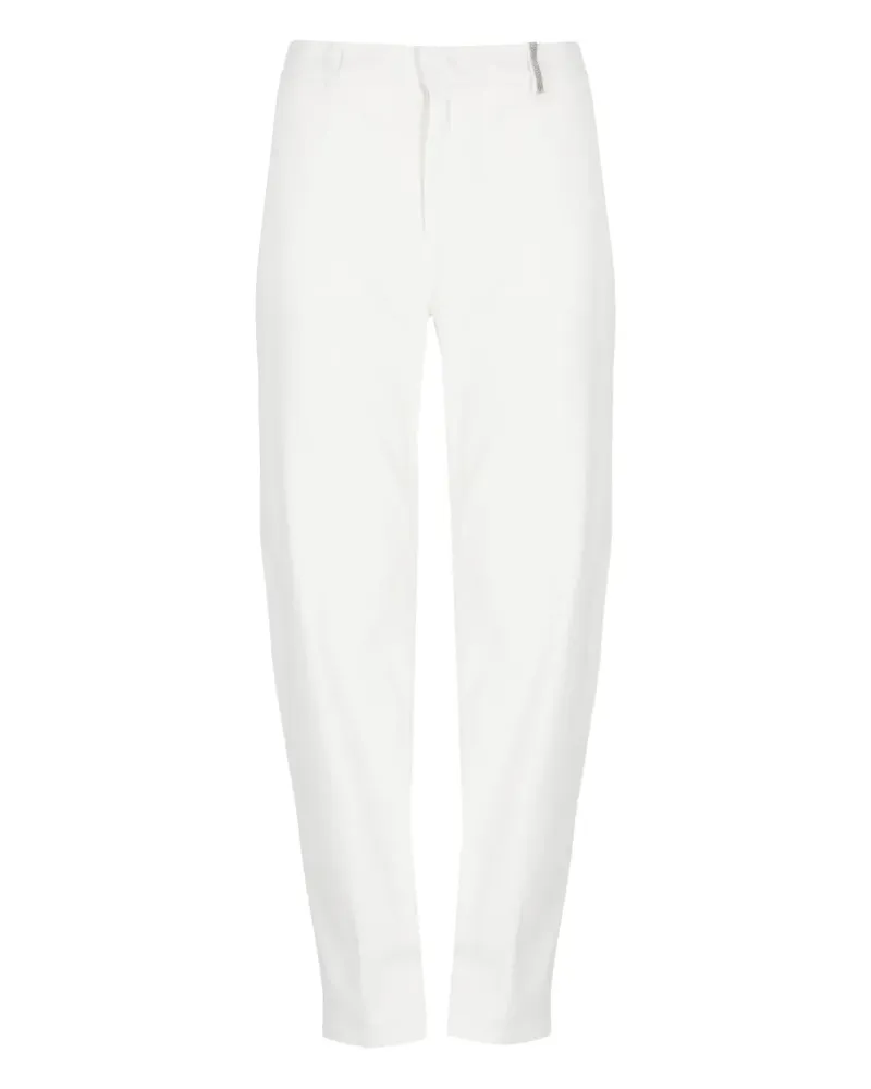 PANICALE Cashmere tapered cotton trousers - Weiß Weiß