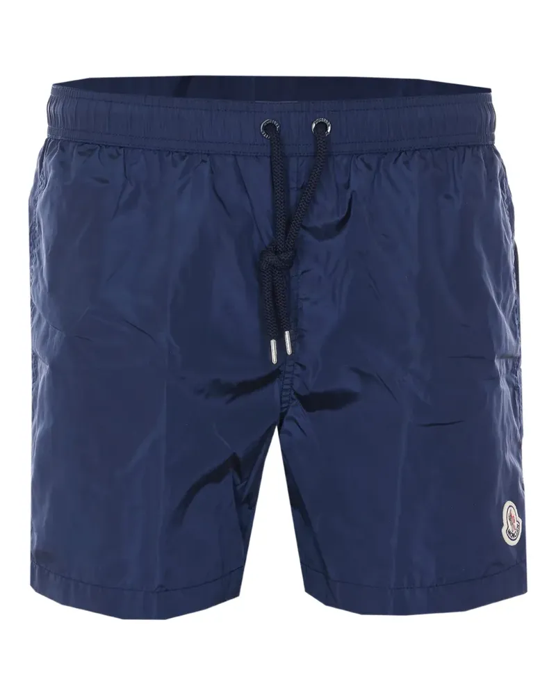Moncler logo-patch drawstring swim shorts - Blau Blau