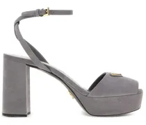 Sandalen mit Blockabsatz 110mm - Grau