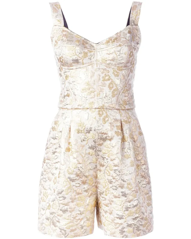 Dolce & Gabbana Brokat-Jumpsuit mit Herzausschnitt - Metallic Metallic
