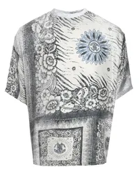 Roberto Cavalli T-Shirt mit grafischem Print Nude