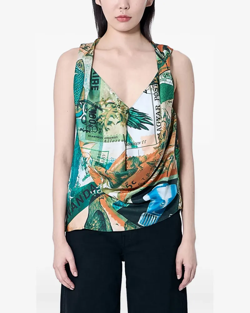 KIKO KOSTADINOV Drapierte Seidenbluse mit Print - Mehrfarbig Mehrfarbig