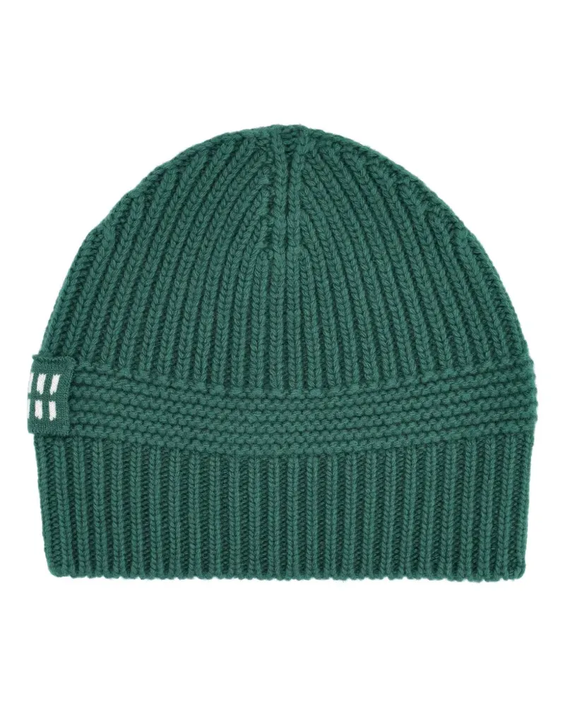 Miu Miu Gerippte Mütze mit Logo - Grün Grün